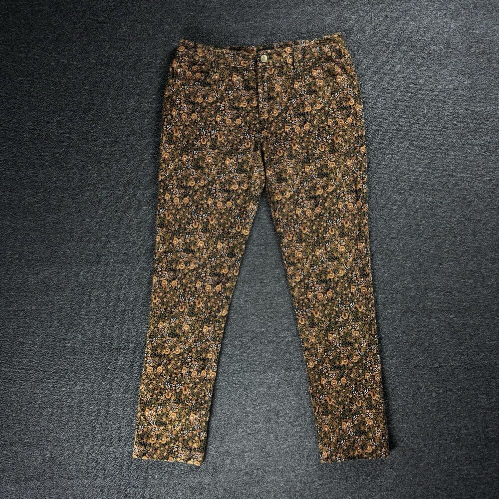 J. Peterman Women’s Floral Print Corduroy Pants Size 8 Cord Old Money Preppy